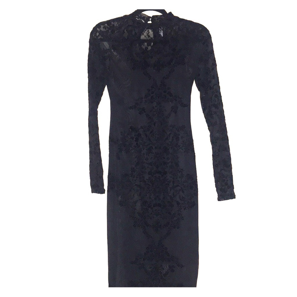 Xhileration midi black long sleeve dress